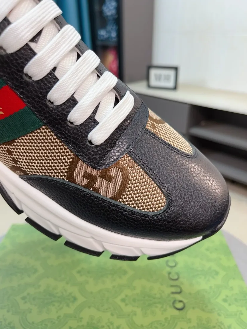 Men's shoes 💰440🌹🌹GUCCI [Gucci] New high-end brand of men's shoes, the latest fashionable casual men's shoes, trendy and versatile style, relaxed and sporty style, uppers imported from Italy, first-layer cowhide, genuine leather lining and ultra-fine workmanship. Original personalized fashionable rubber wear-resistant outsole, light and comfortable on the foot, size 38-44